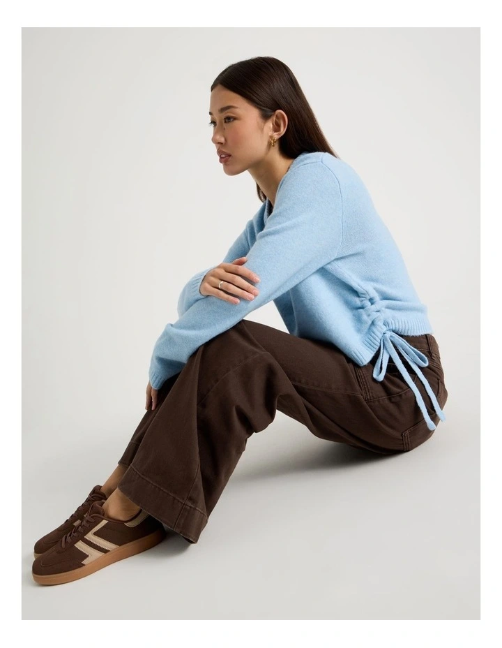 Gather Side Knit in Chambray Blue image 7