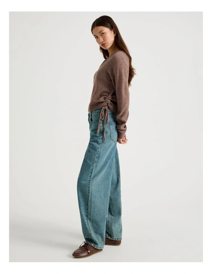 Gather Side Knit in Deep Taupe image 2