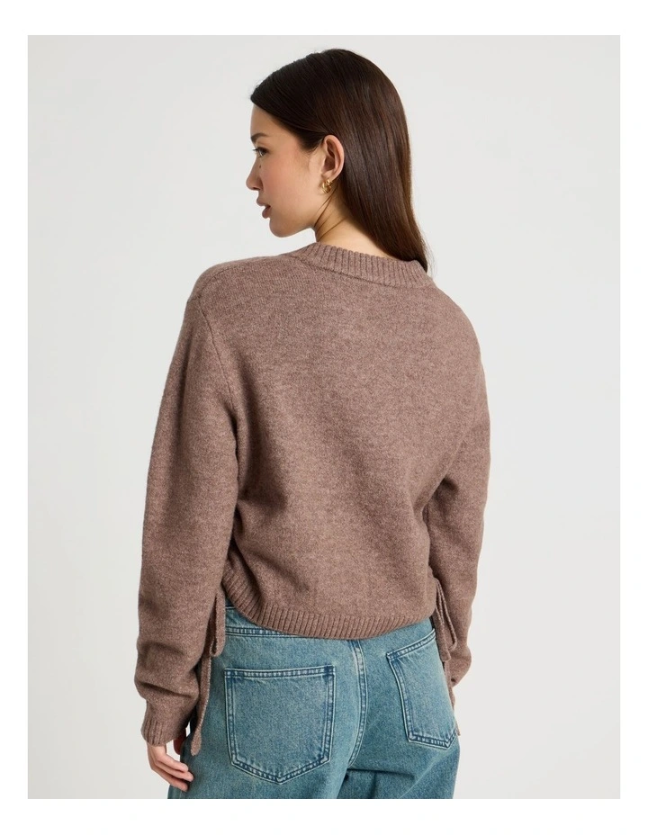 Gather Side Knit in Deep Taupe image 6