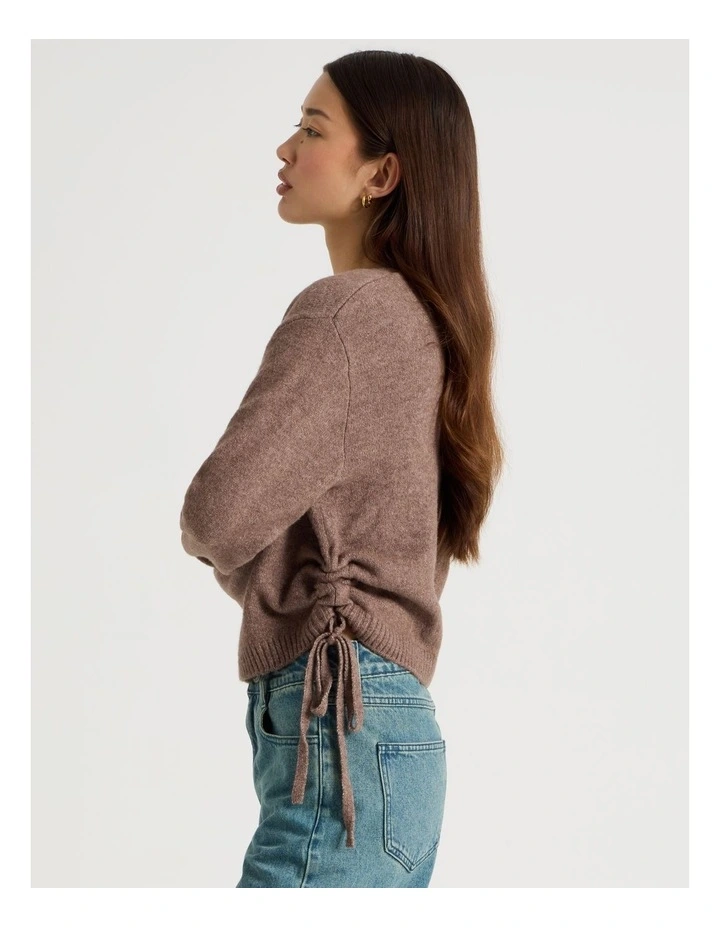 Gather Side Knit in Deep Taupe image 7