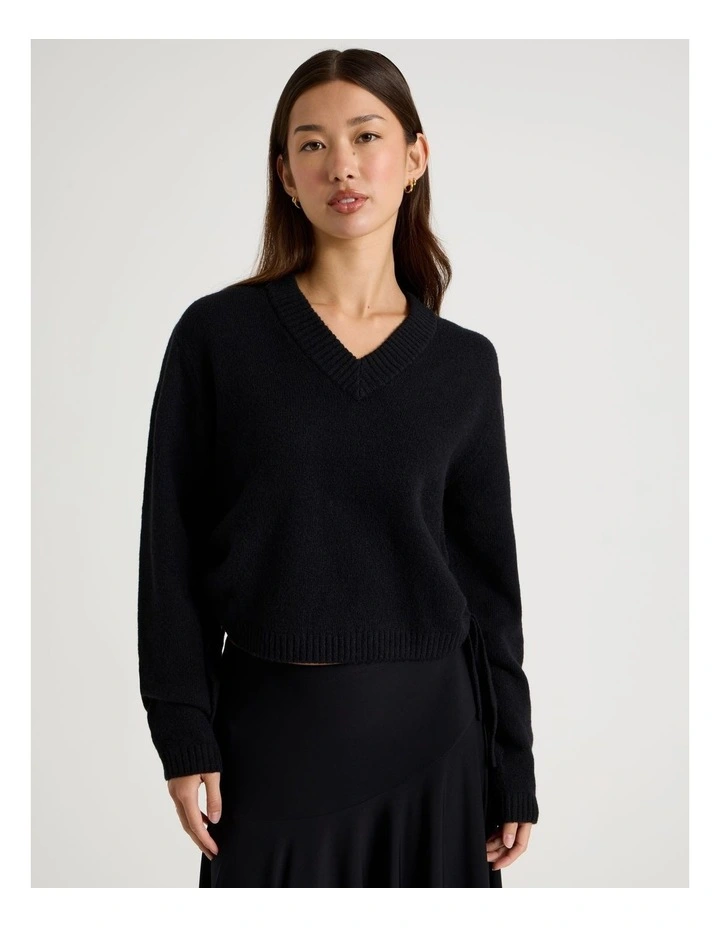 Gather Side Knit in Jet Black image 1