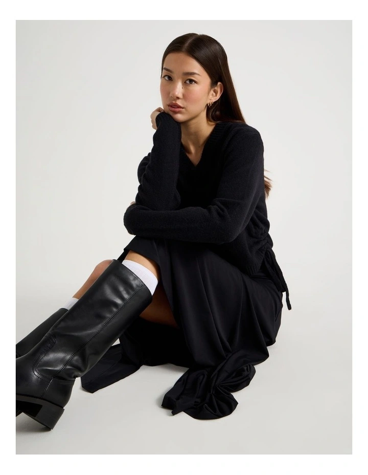 Gather Side Knit in Jet Black image 2