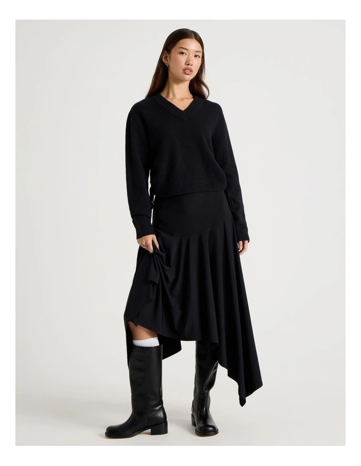 Gather Side Knit in Jet Black image 3