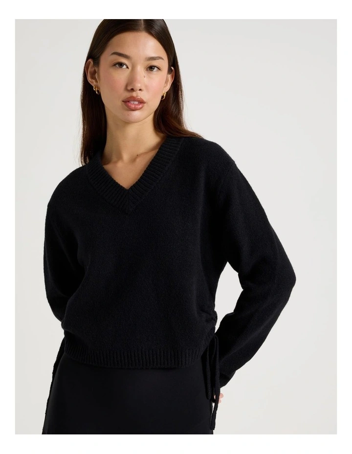 Gather Side Knit in Jet Black image 4