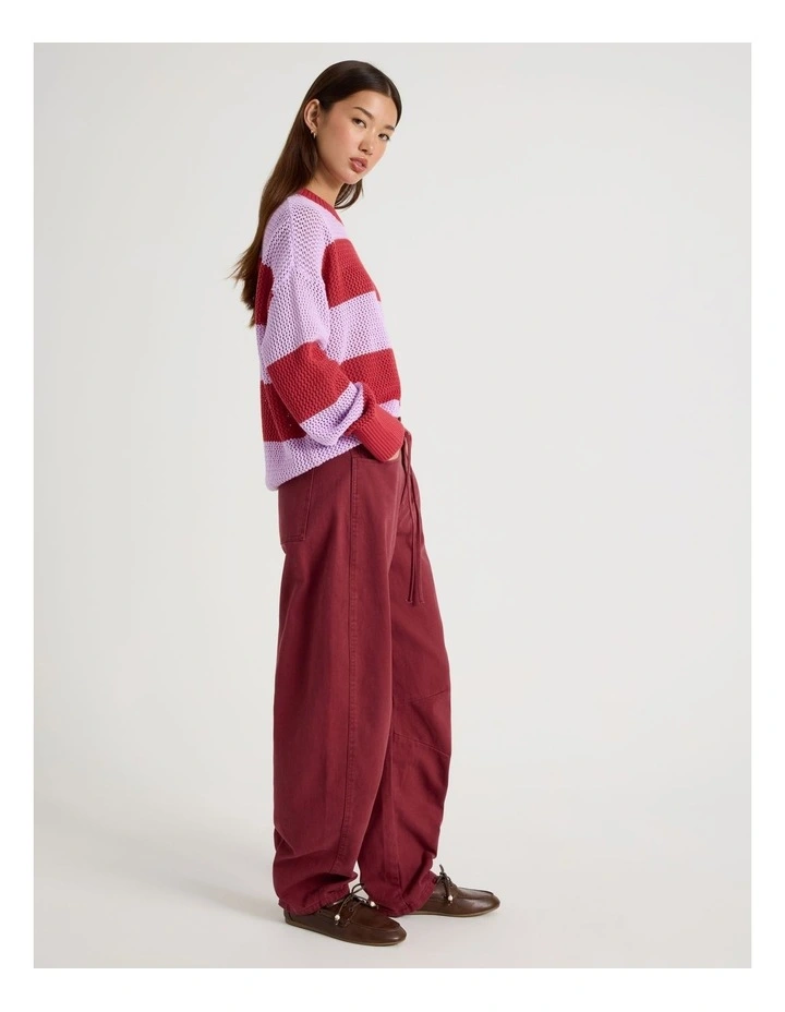 Relaxed Knit in Purple and Red Stripe image 2