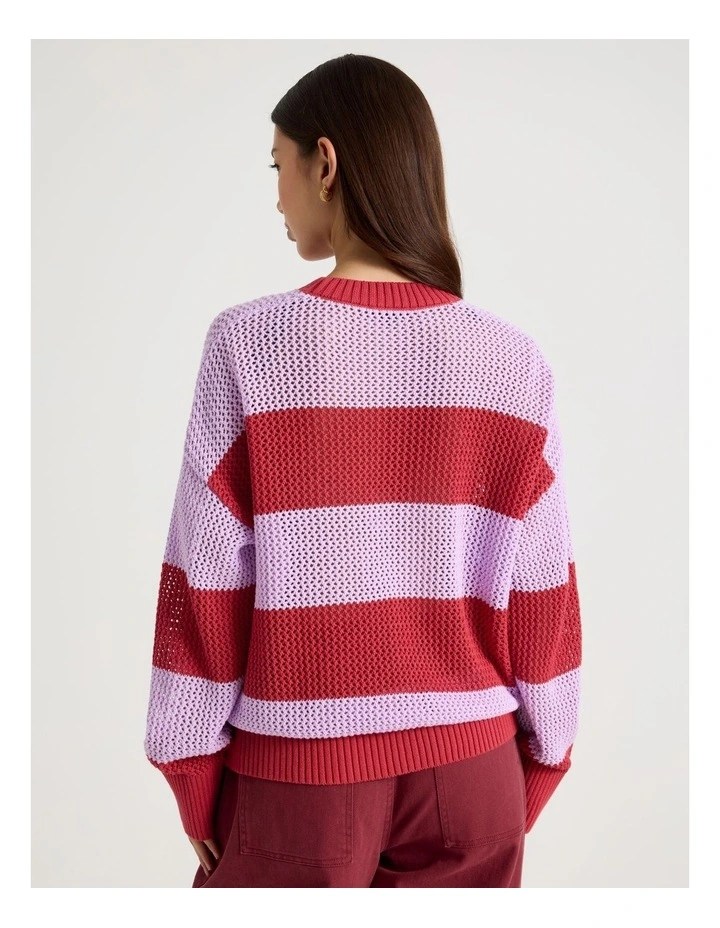 Relaxed Knit in Purple and Red Stripe image 6