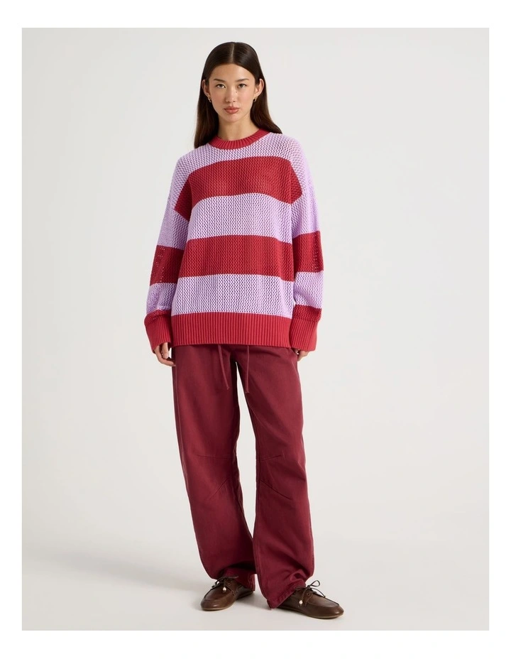 Relaxed Knit in Purple and Red Stripe image 7