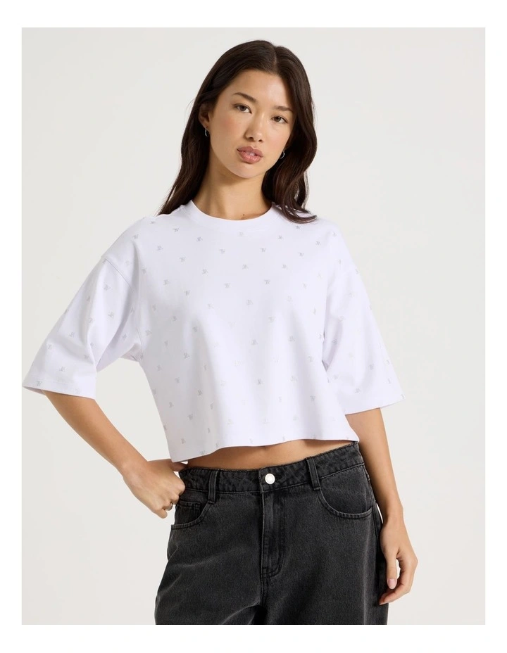 Glitter Logo Tee in White image 1