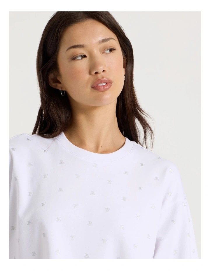 Glitter Logo Tee in White image 2