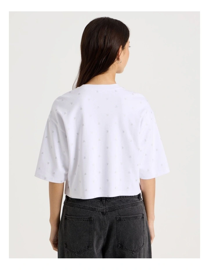 Glitter Logo Tee in White image 5