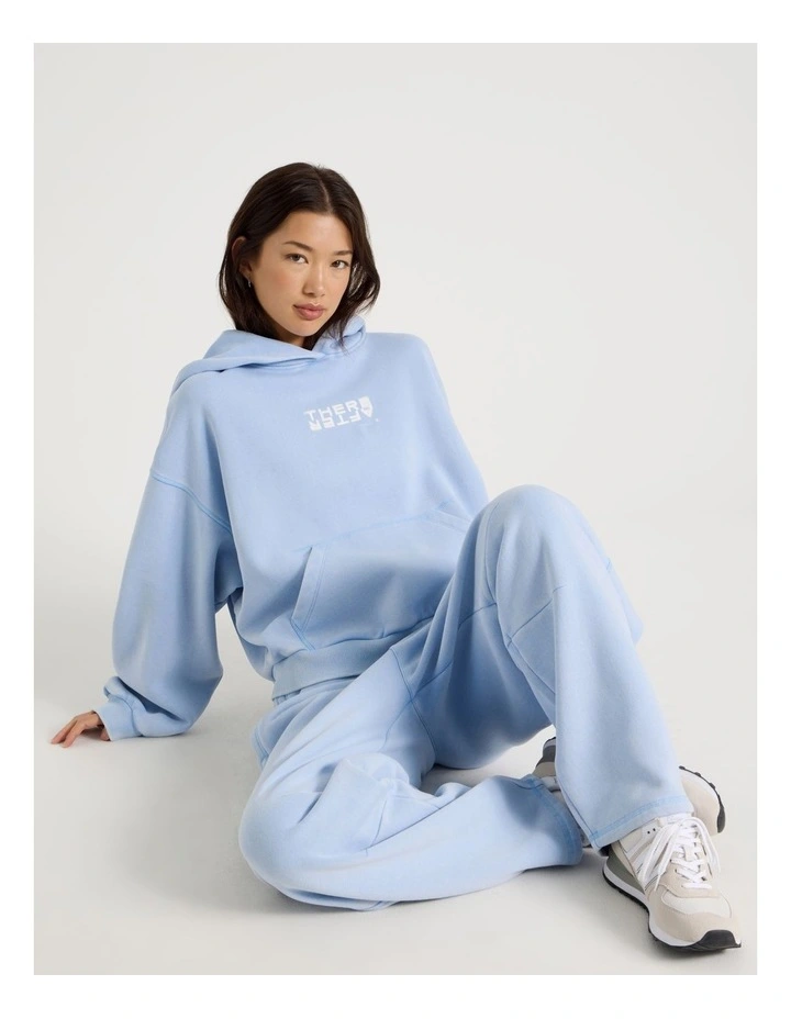 Acid Wash Sweat Top in Blue image 3