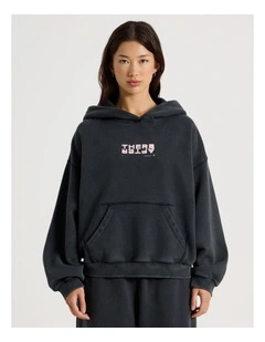 Acid Wash Sweat Top in Black