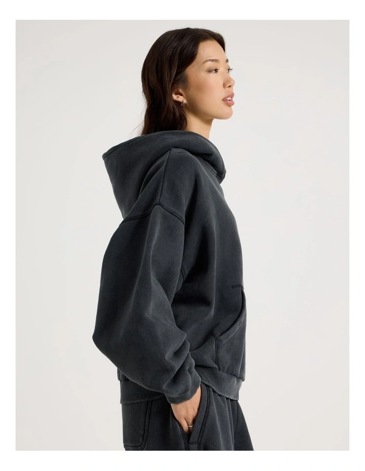 Acid Wash Sweat Top in Black image 5