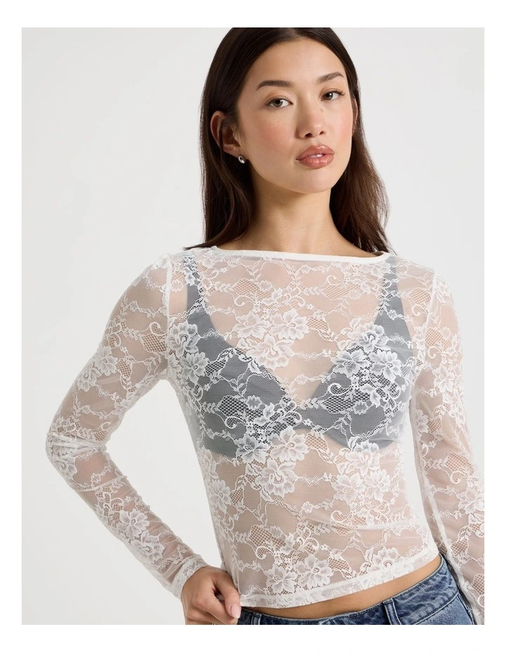 Long Sleeve Lace Top image 2