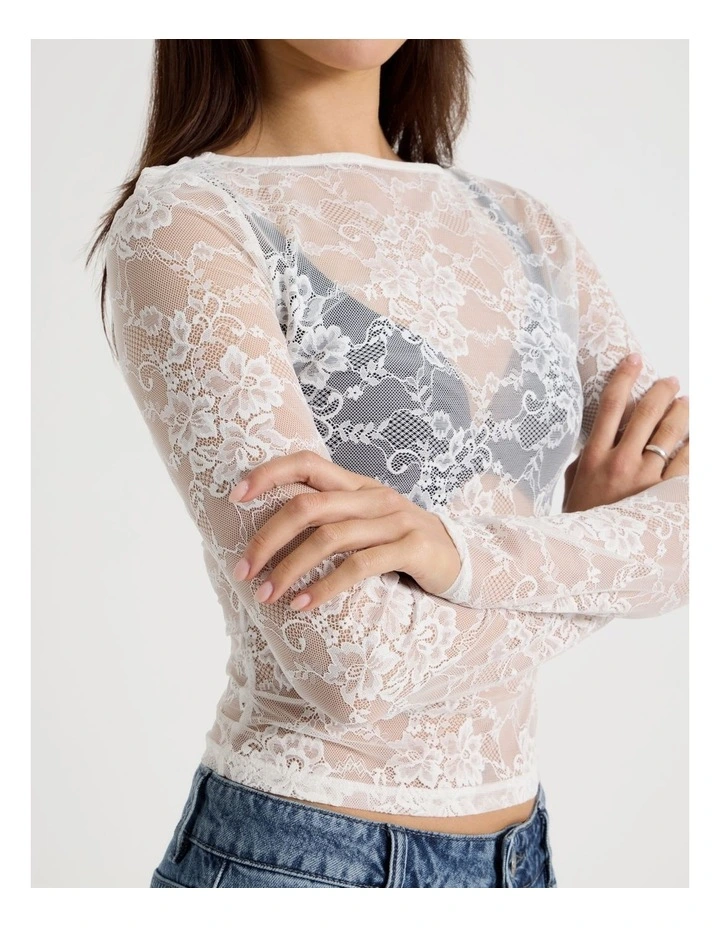 Long Sleeve Lace Top image 3