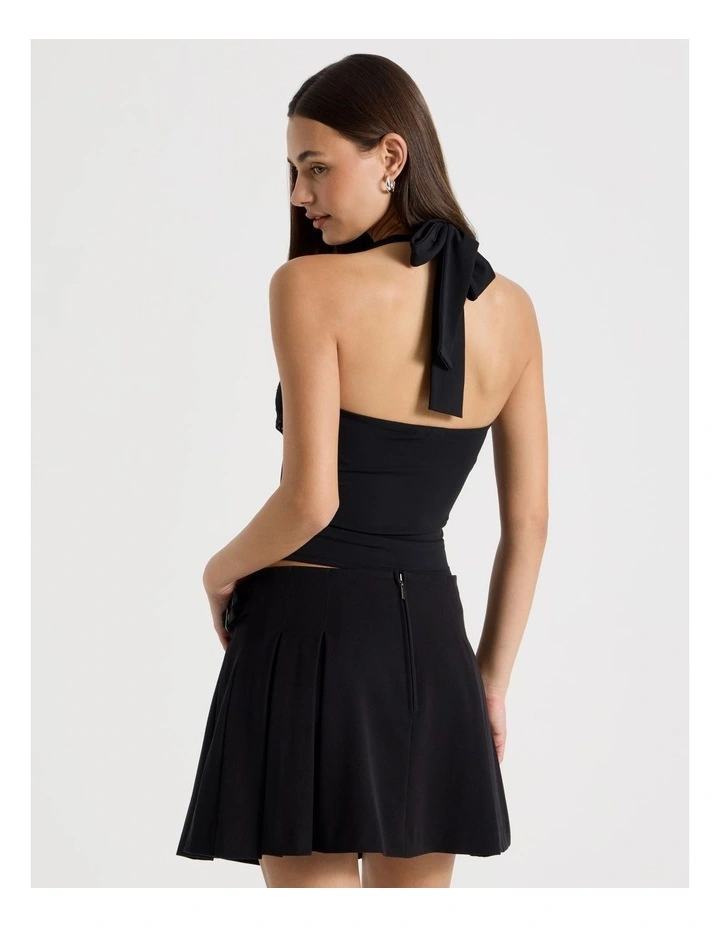 Jersey Lace Trim Halter Top in Jet Black image 5