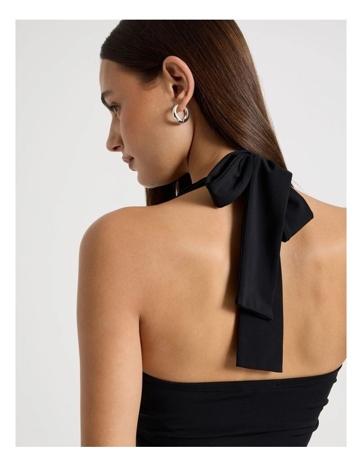 Jersey Lace Trim Halter Top in Jet Black image 6