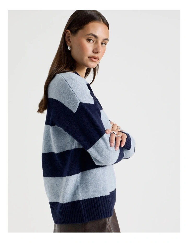 Rugby Knit in Navy Blazer and Chambray Stripe image 4