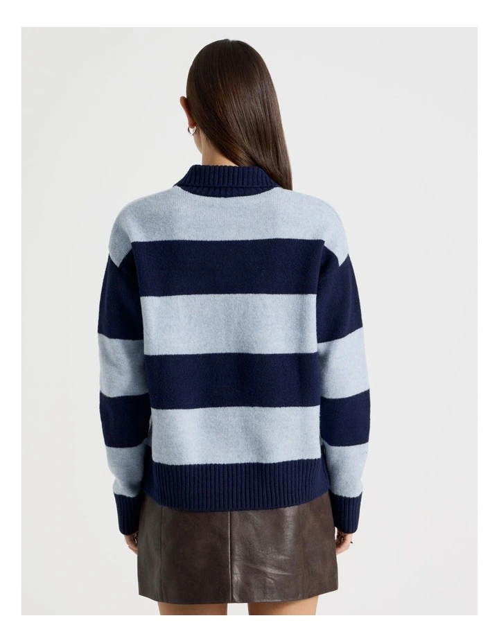 Rugby Knit in Navy Blazer and Chambray Stripe image 6