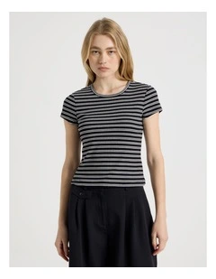 Striped Rib Baby Tee