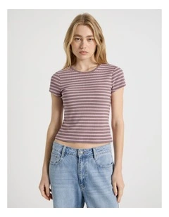 Striped Rib Baby Tee