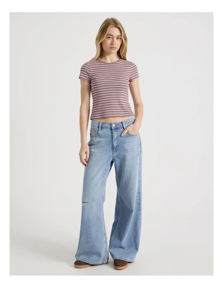 Striped Rib Baby Tee image 2
