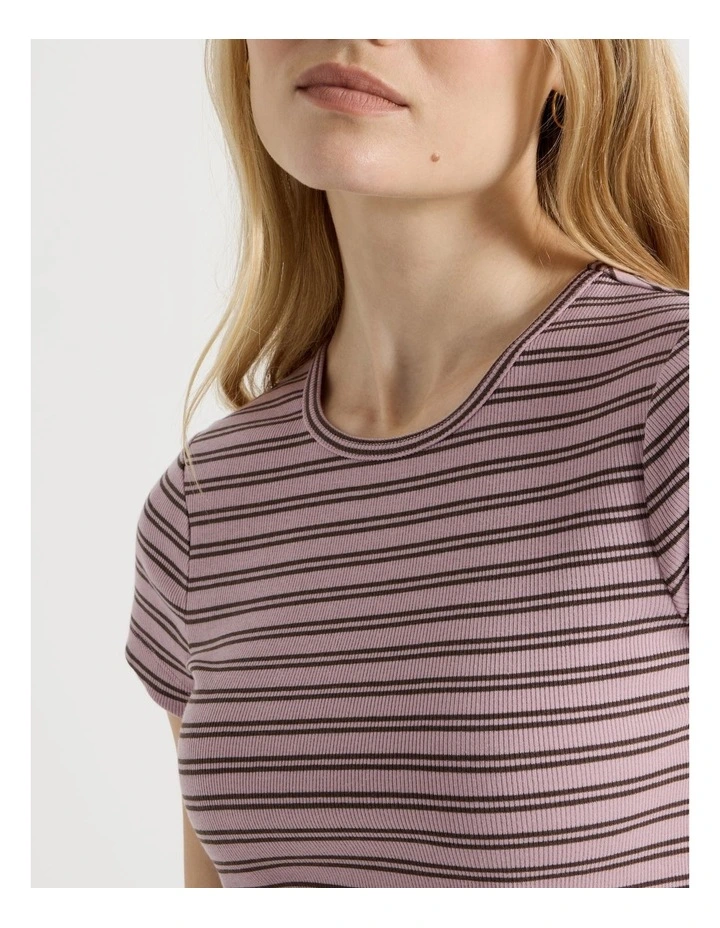 Striped Rib Baby Tee image 3