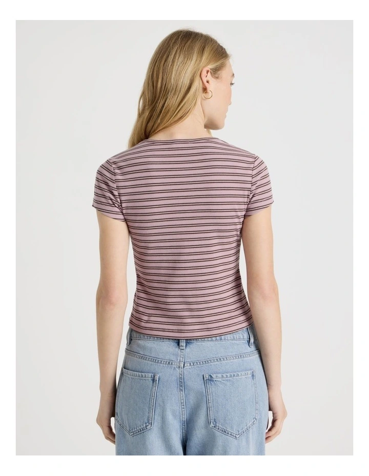 Striped Rib Baby Tee image 4