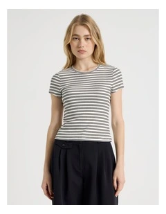 Striped Rib Baby Tee
