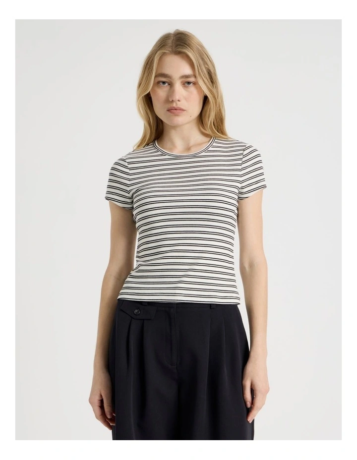 Striped Rib Baby Tee image 1