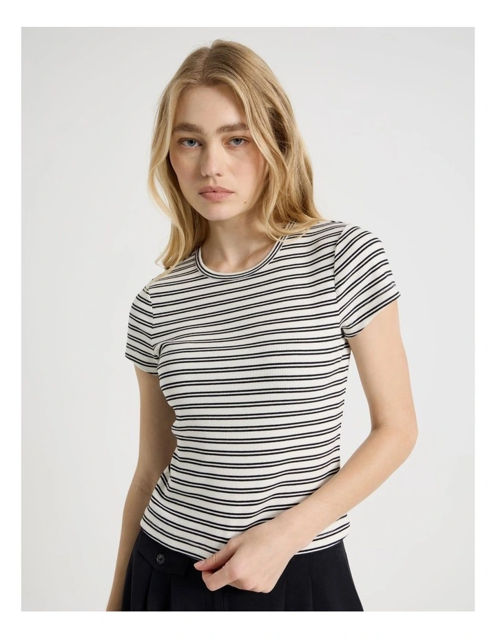 Striped Rib Baby Tee image 3