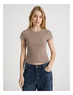 Striped Rib Baby Tee