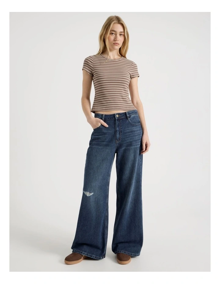 Striped Rib Baby Tee image 2
