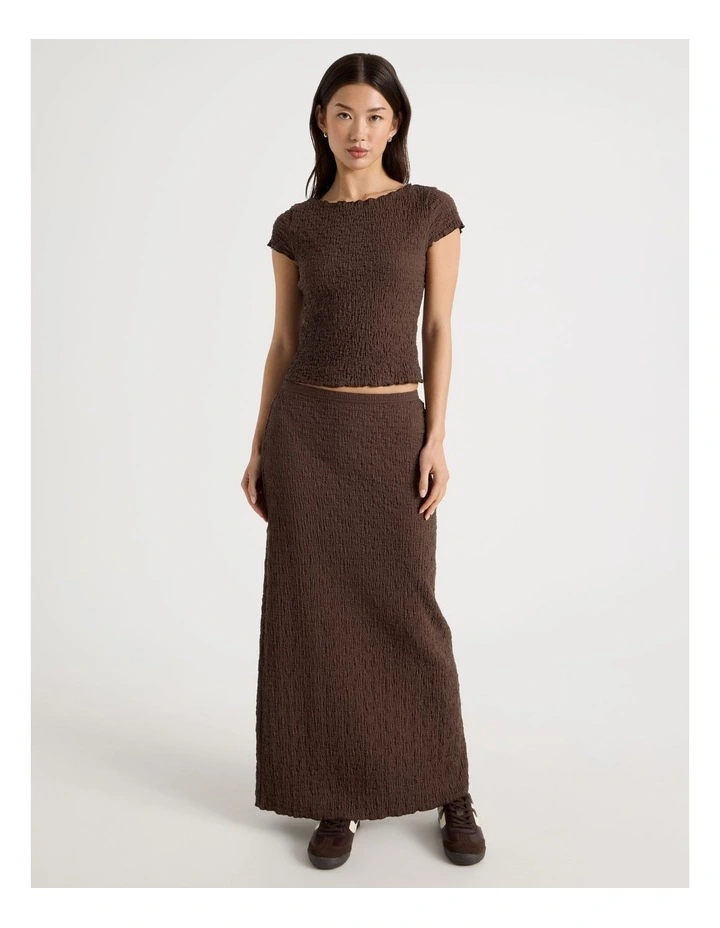 Textured Cap Sleeve Top in Bracken image 3