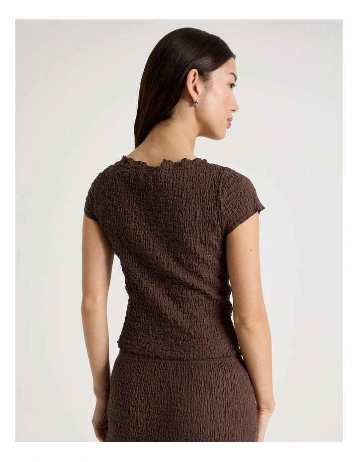 Textured Cap Sleeve Top in Bracken image 6