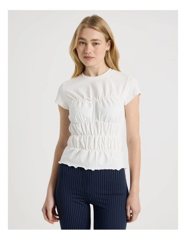 Smocked Tee in Snow White image 1