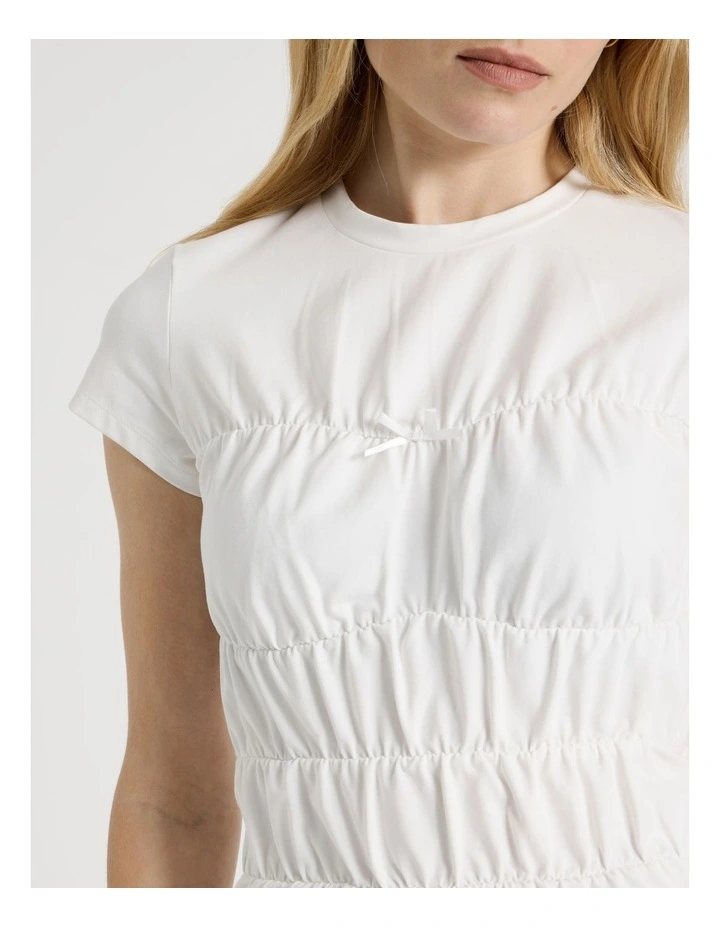 Smocked Tee in Snow White image 3