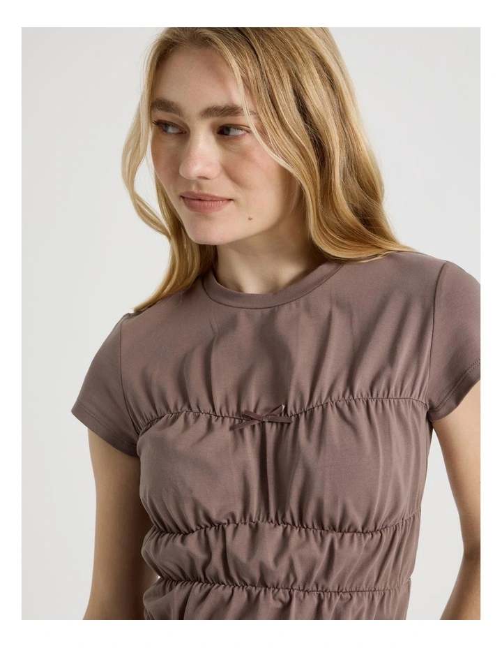 Smocked Tee in Bracken image 4