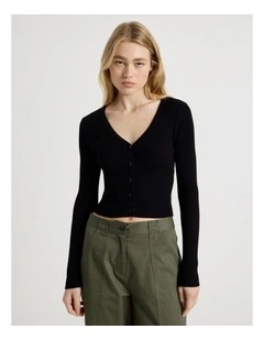 Button Through Rib Knit