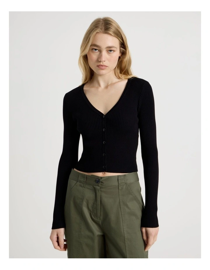 Button Through Rib Knit image 1