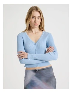 Button Through Rib Knit
