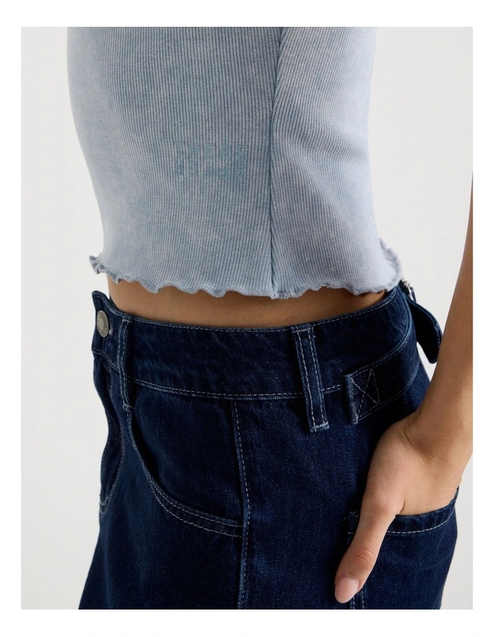 Washed Rib Tank in Blue image 7