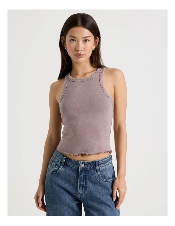 Washed Rib Tank in Deep Taupe image 5