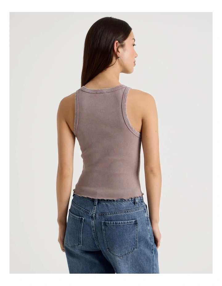Washed Rib Tank in Deep Taupe image 6