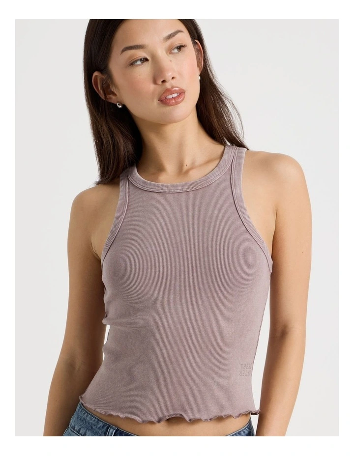 Washed Rib Tank in Deep Taupe image 7