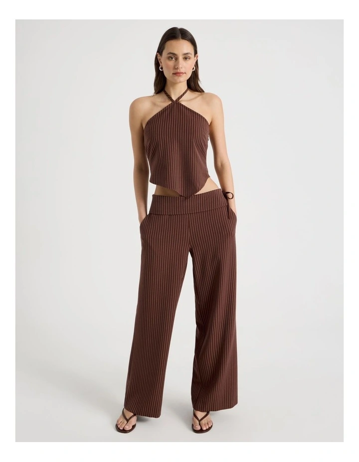 Hanky Halter Top in Sepia and Potpourri Pink Stripe image 2