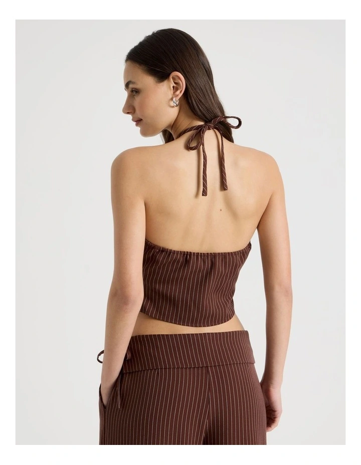 Hanky Halter Top in Sepia and Potpourri Pink Stripe image 6