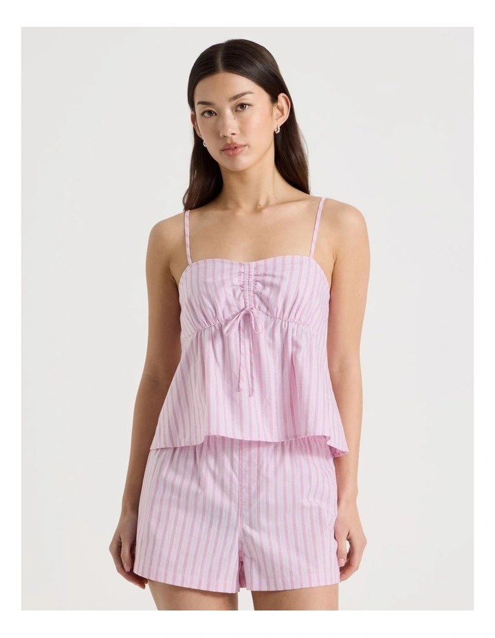 Ruched Front Camisole in Red Stripe image 1