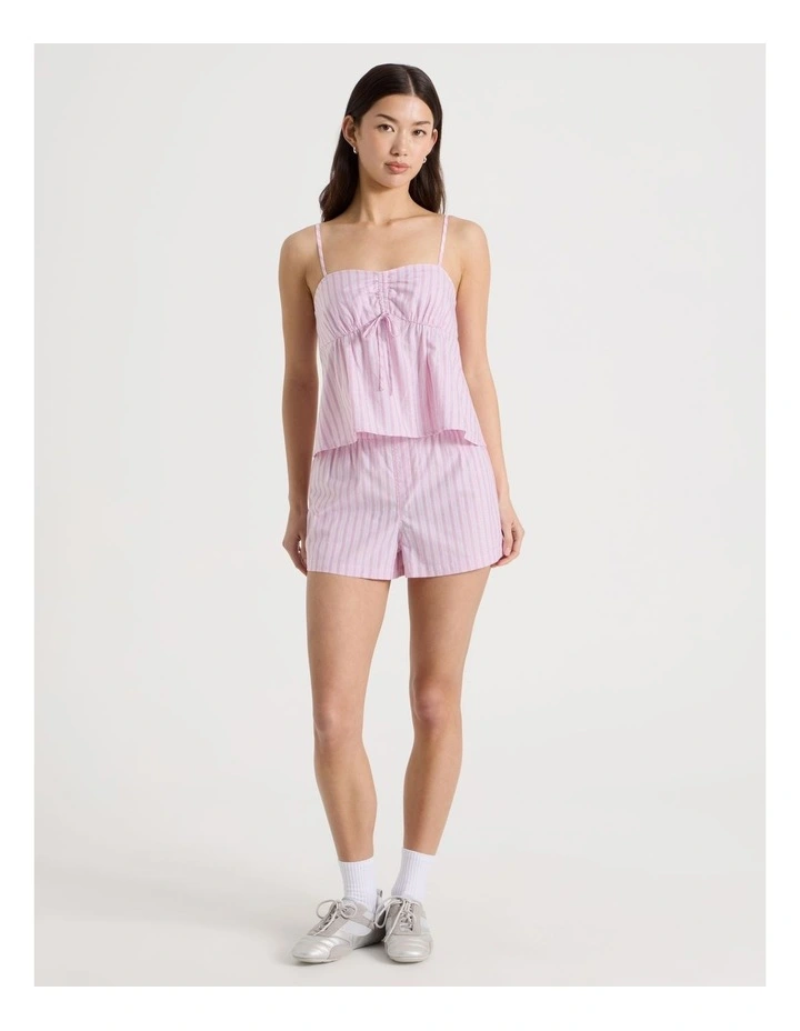 Ruched Front Camisole in Red Stripe image 2
