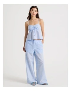 Ruched Front Camisole in Blue Gingham